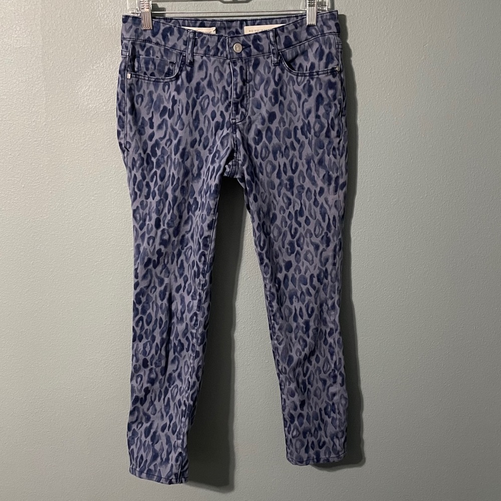 Pilcro and the Letterpress Blue Leopard Print Jeans